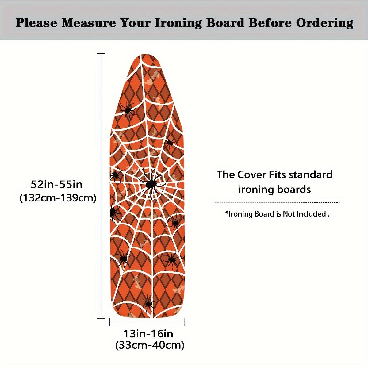 Ironing Board Cover with Elastic Edges for Standard Size Boards Dust Protection Halloween Decor
