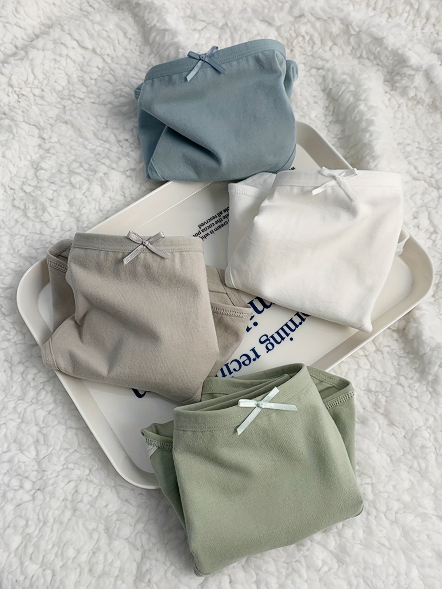 Ayollar uchun Morandi paxta ichki kiyimlari 5 ta to'plam, qulay elastik bel bog'ichi va bir xil ranglar bilan