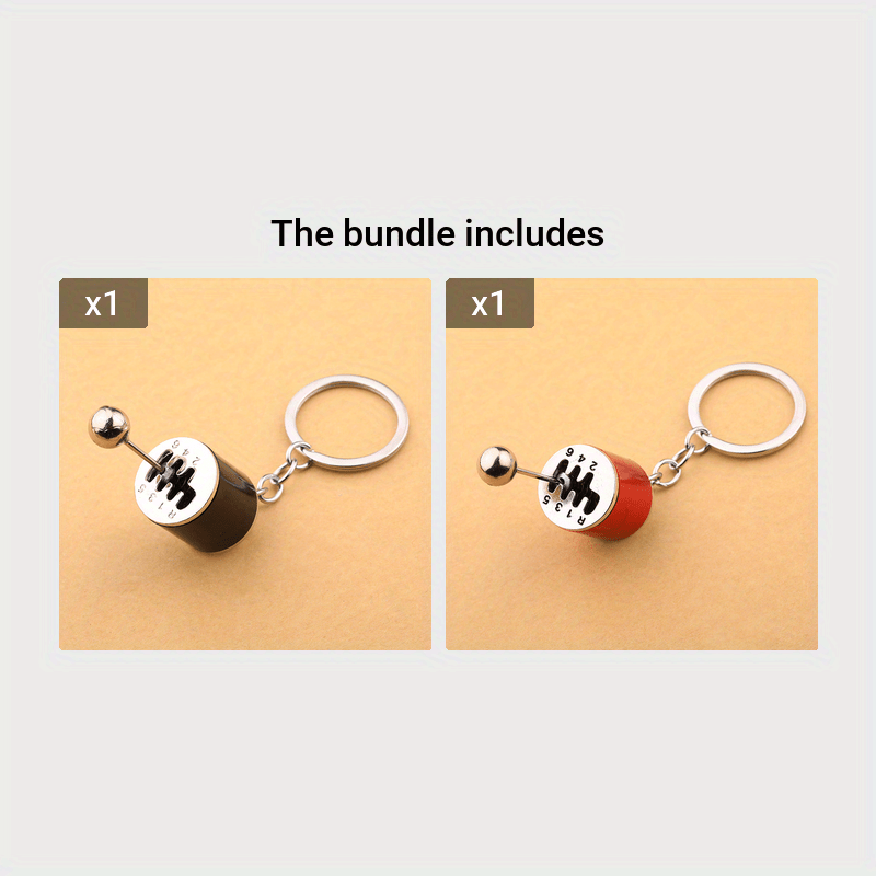 Car Gear Shift Keychain Gold Six-Speed Pendant Car Accessory