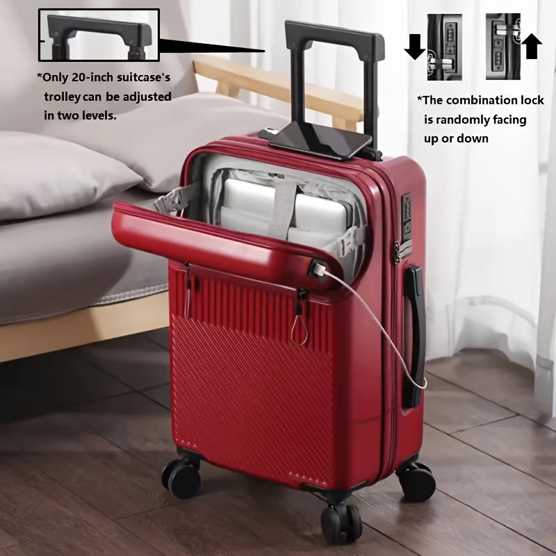 20-Inch Hard Shell Travel Luggage with Spinner Wheels and Combination Lock