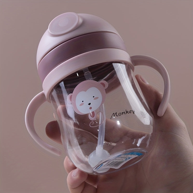 Cute Water Drop Shaped 280ml Drinking Water Bottle with Straw and Drop Resistance