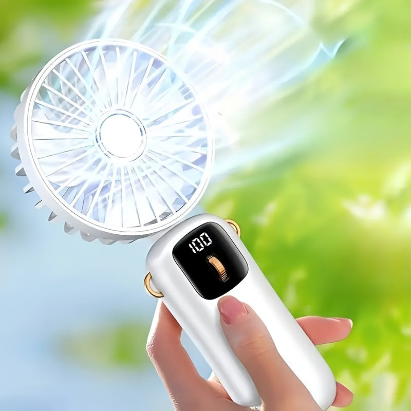 Portable Handheld Fan USB Rechargeable Multi-Speed Wearable for Outdoor Office Travel