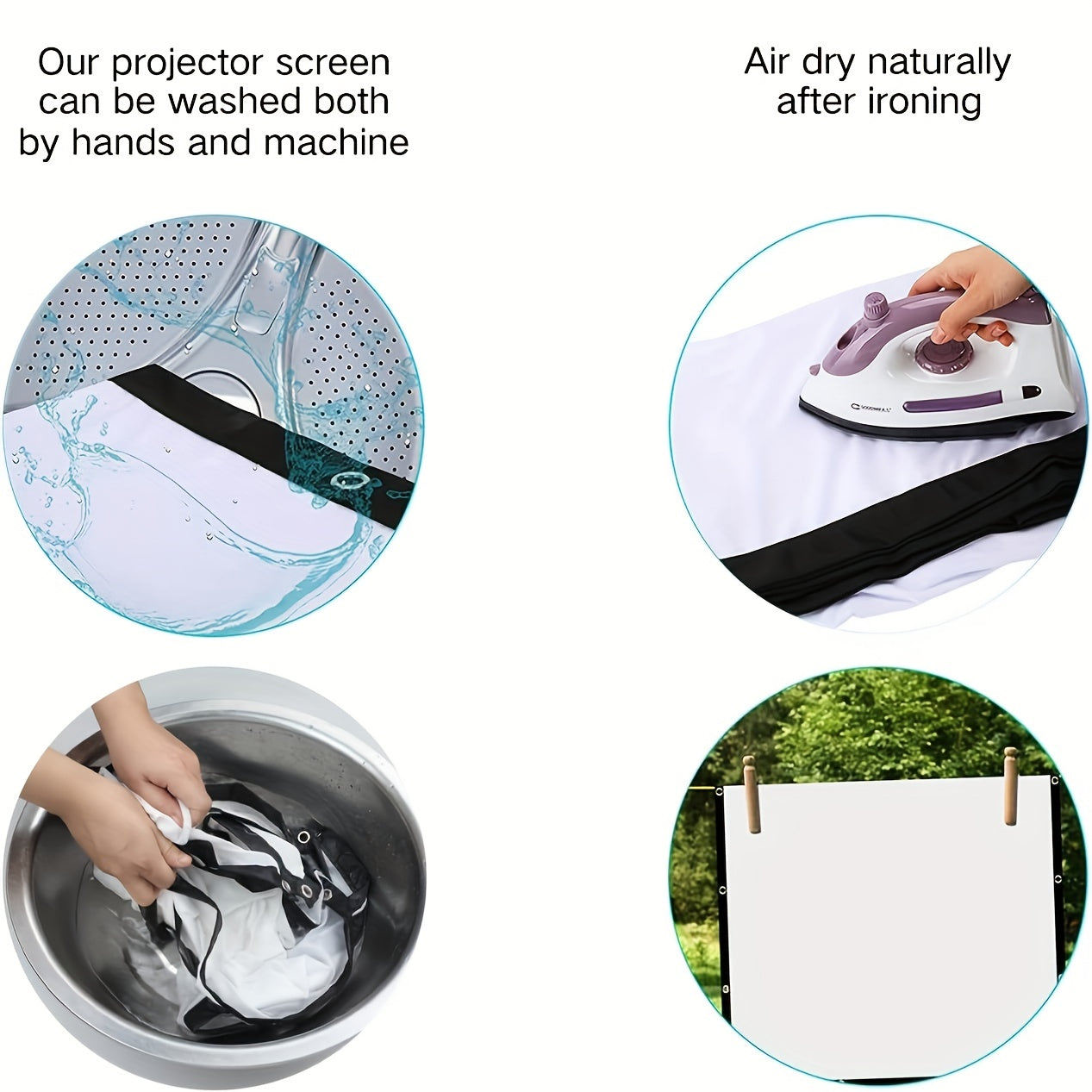 Portable HD Projection Screen 72-100 Inch Foldable Indoor Outdoor Anti-Wrinkle