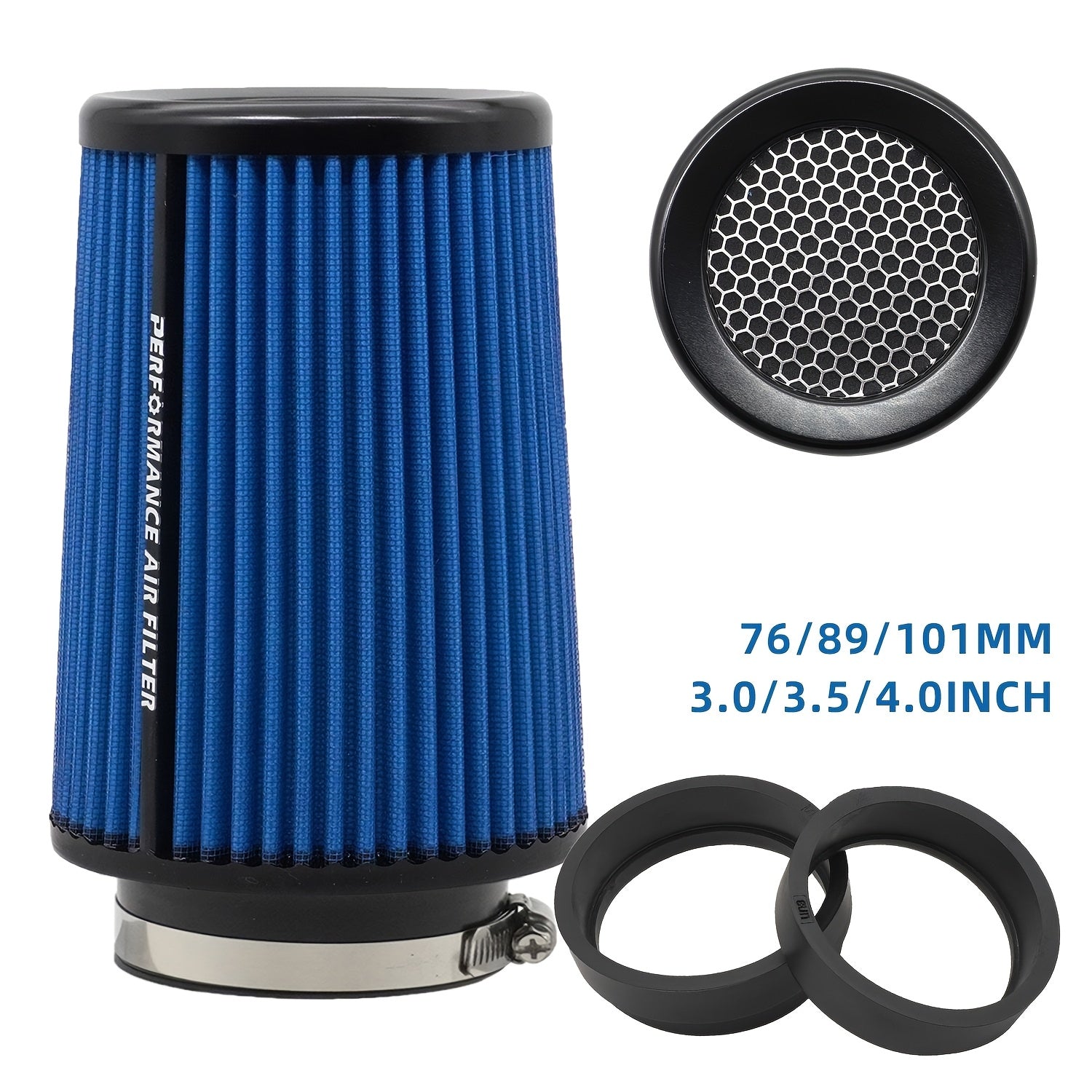 Universal Fit Air Filter Cartridge High Flow Polyester 76MM 90MM 101MM