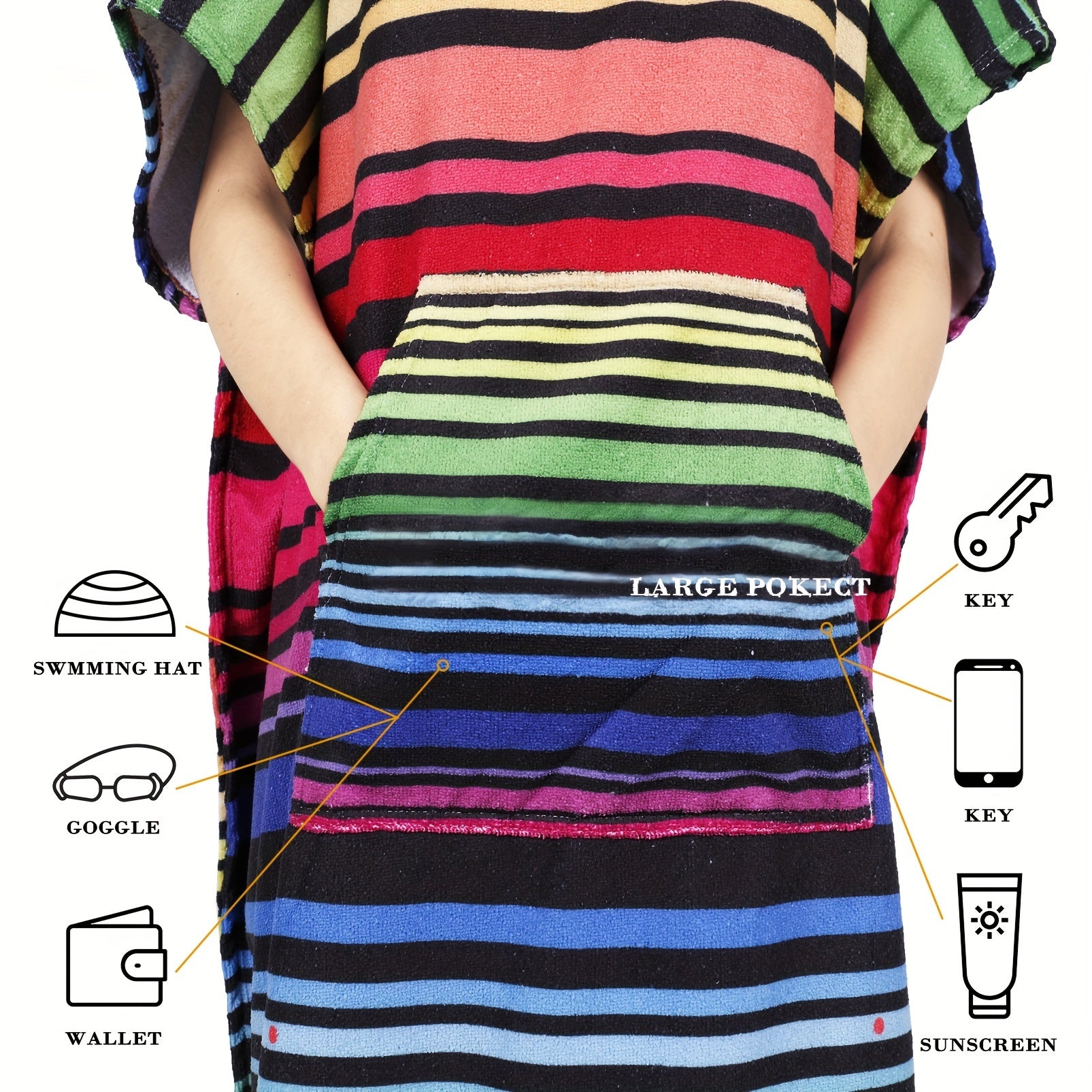 Пеньюар с капюшоном для женщин, мягкий и впитывающий, домашняя одежда с карманами для дома, пляжа, спа