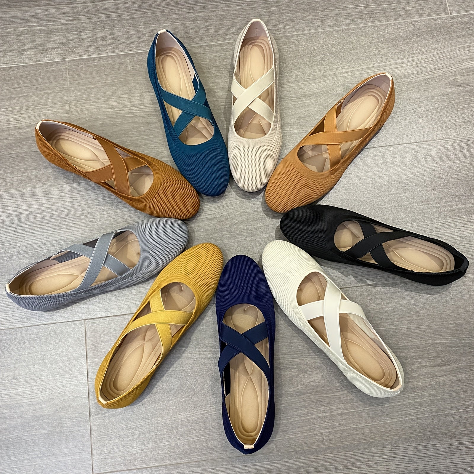 Women's Lightweight Slip-On Flats Breathable Fabric All-Season Casual Formal