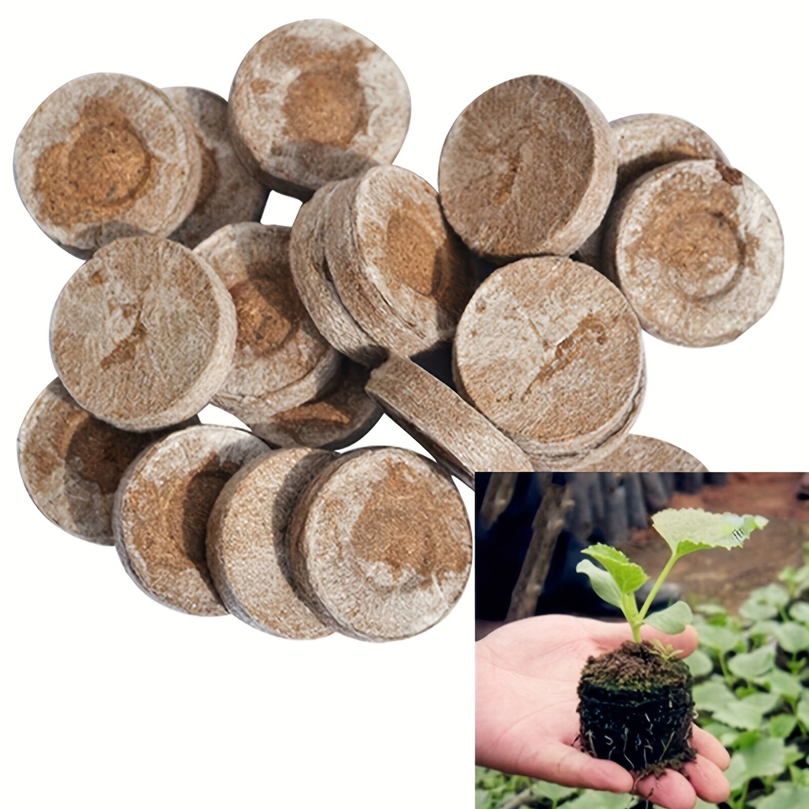 Compressed Peat Particle Fiber for Plant Growth Seedling Medium 50/100/200pcs