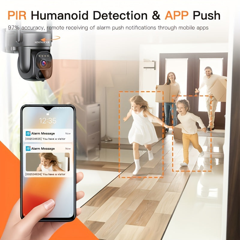 Cámara de seguridad solar inalámbrica 1080P PTZ visión nocturna detección de movimiento Wi-Fi exterior