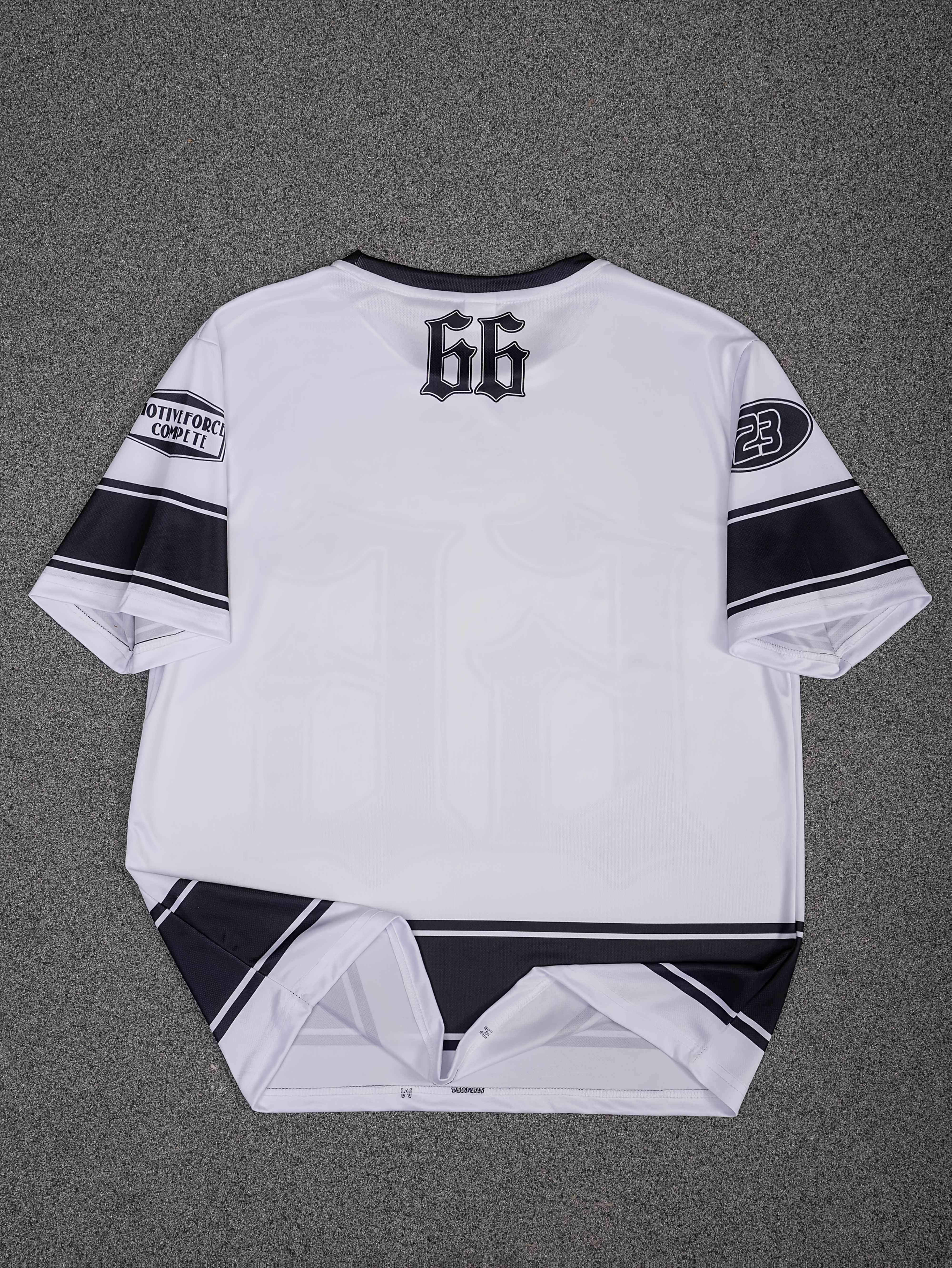 Men's Short Sleeve Digital Print T-Shirt Black White Crew Neck Summer Casual