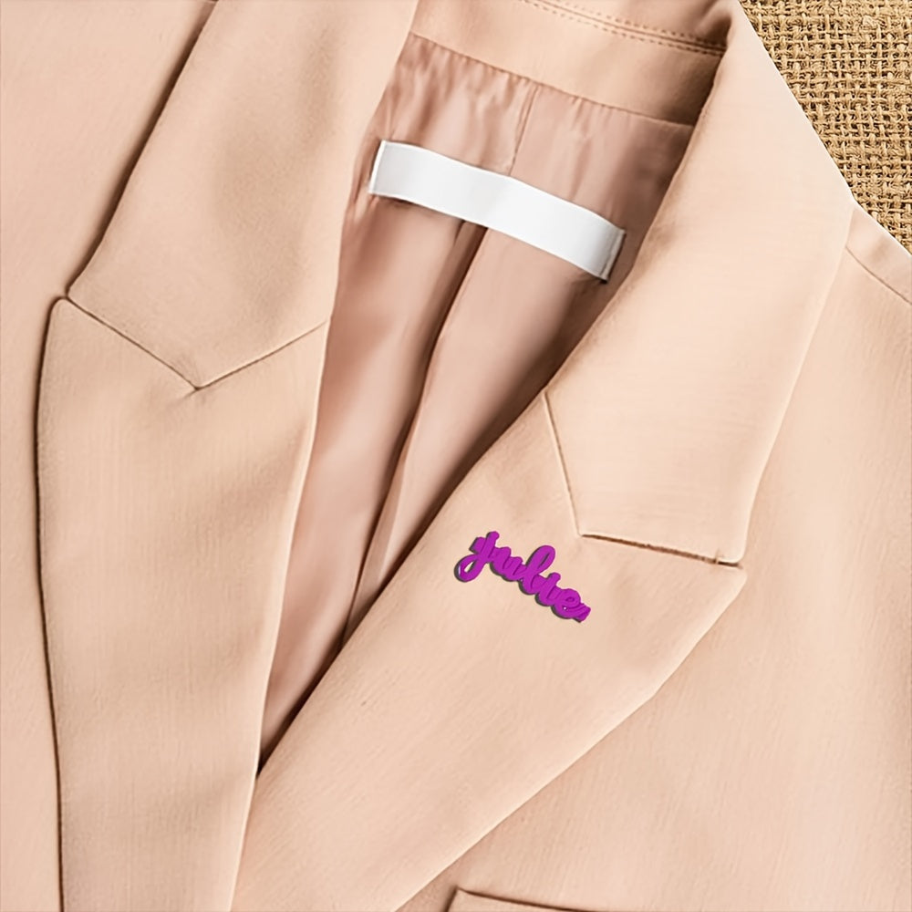 Индивидуальная брошка-табличка для женщин, на заказ, значок на куртку с именем, подарок для мамы, папы, День святого Валентина