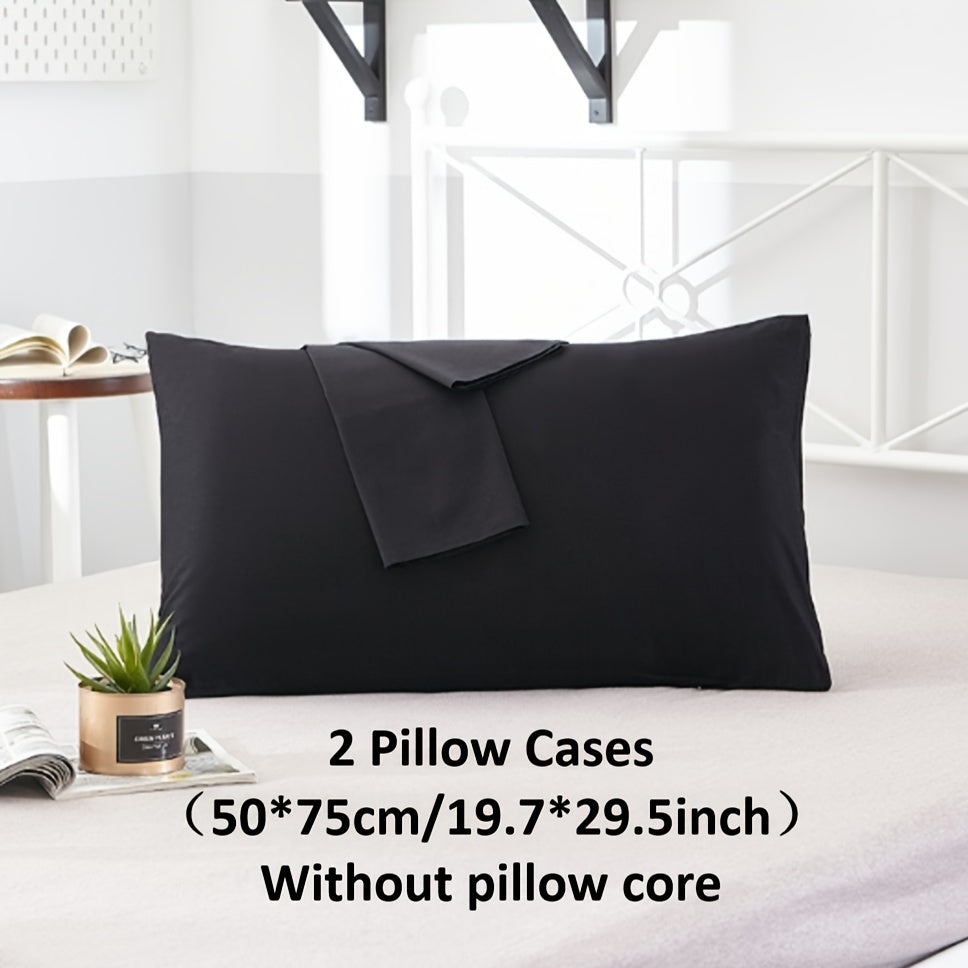 Polyester Pillowcases Set for Bedroom Breathable Soft Skin-Friendly