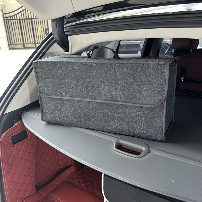 Car Trunk Organizer Foldable Felt Cloth Storage Box Multi-Compartment