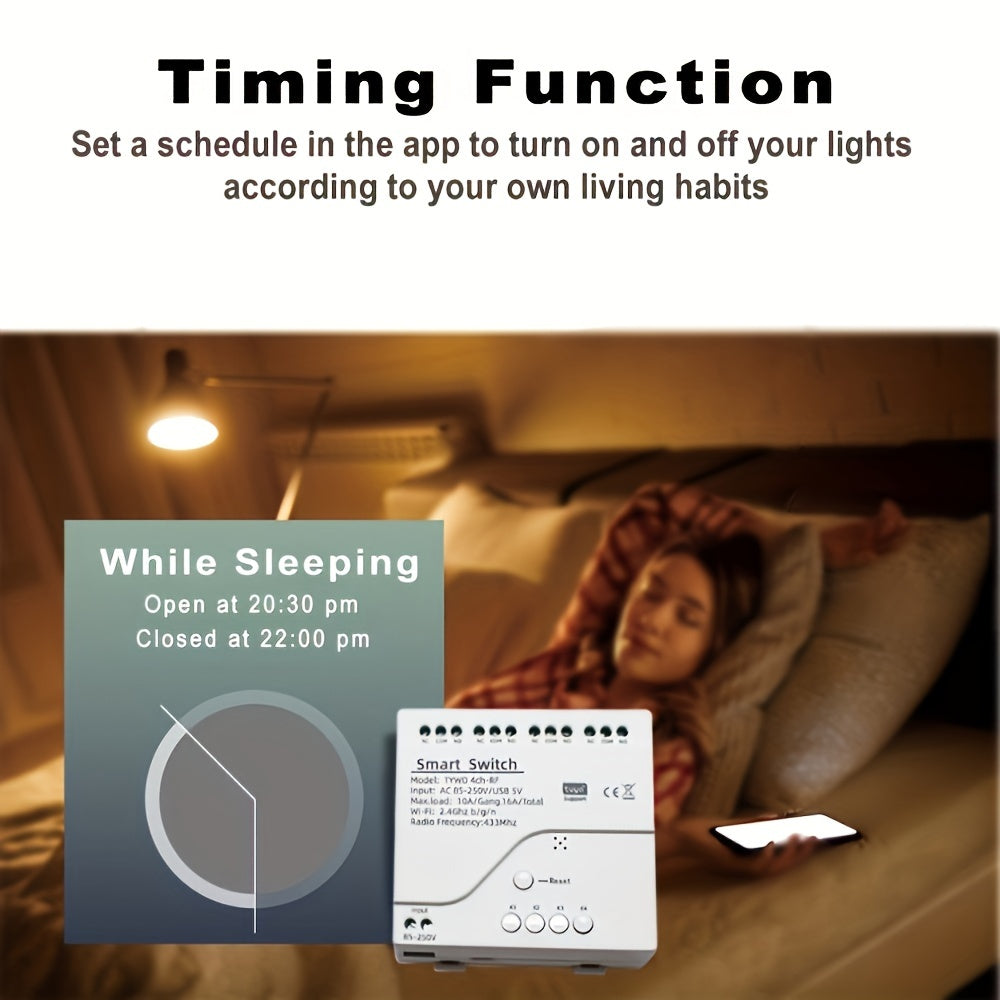 4CH Wi-Fi aqlli kalit moduli Alexa va Google Home bilan mos keladi 220V-240V relé