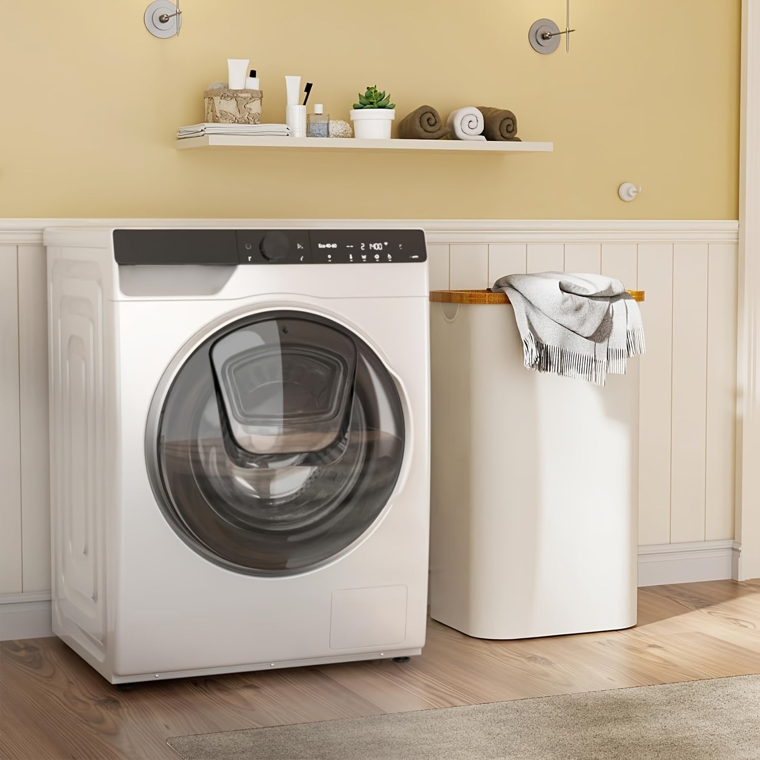 Gran cesta de lavandería de 100L con tapa, asas, plegable, impermeable, bolsa removible para baño, dormitorio, residencia universitaria