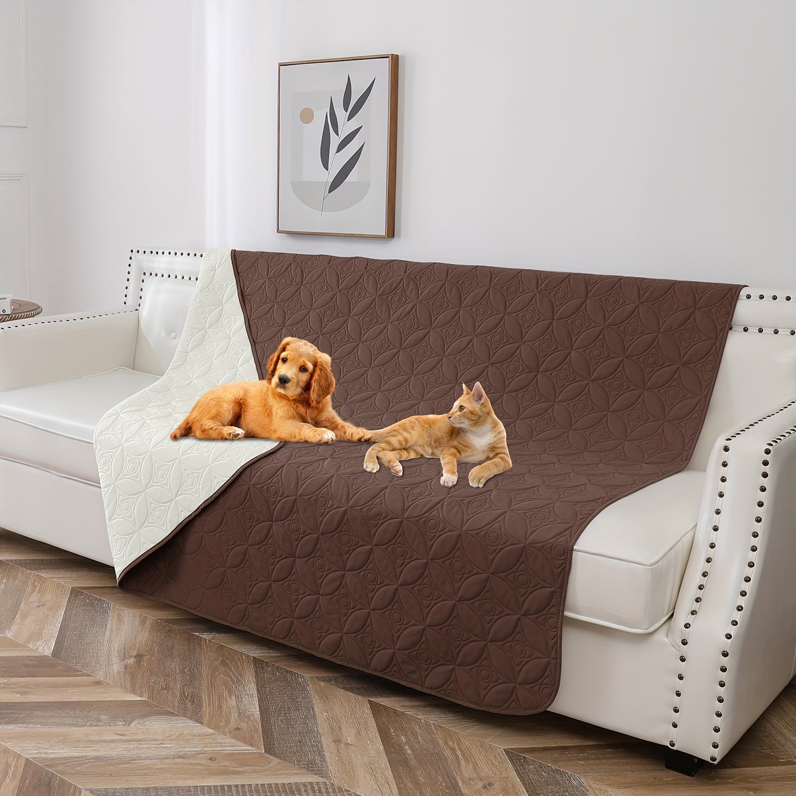 Waterproof Dog Bed Cover Non-Slip Stain-Resistant Furniture Sofa Protector for Small to Medium Dogs