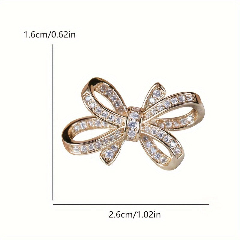 Elegant Mini Bow Brooch for Women V-Neck Shirts Small Pin Fastening Jewelry