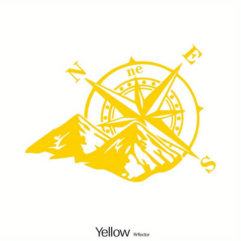 Calcomanías para vehículos de aventura, brújula reflectante, pegatinas de montaña, vinilo