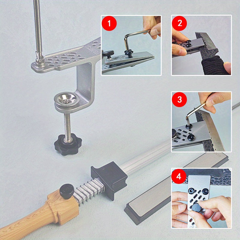 Angle Fixed Knife Sharpener System with Diamond Whetstone and Guide for Kitchen and Woodworking Tools