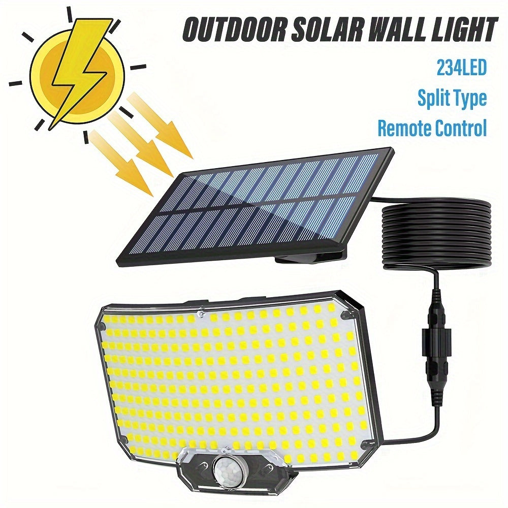 234 LED Solar Wall Light with Infrared Sensor Remote Control for Outdoor Garden Balcony Street