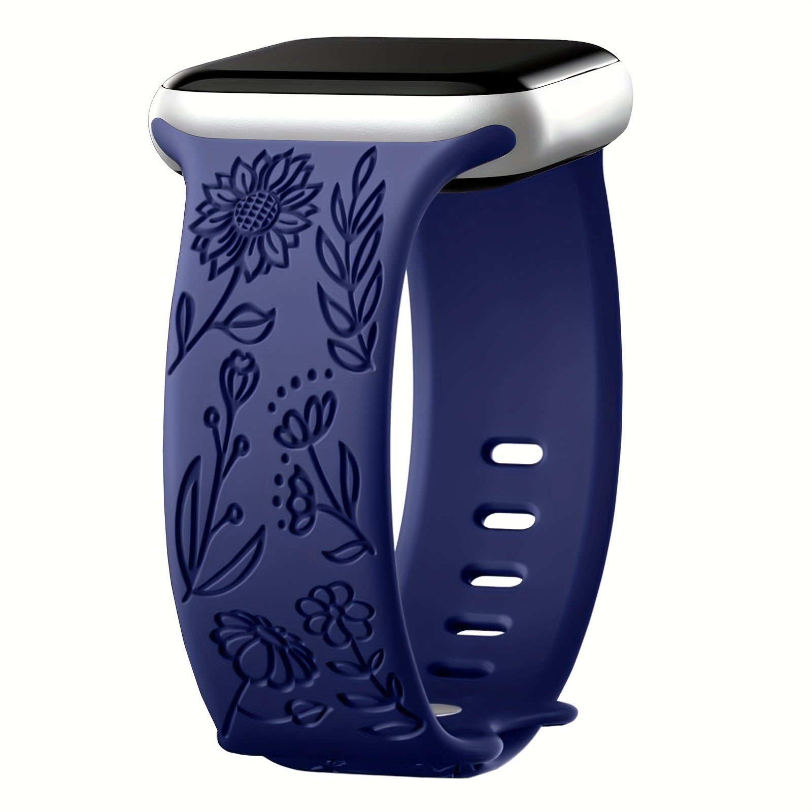 Women's Floral Silicone Apple Watch Band Compatible with Series 1-9 and Ultra