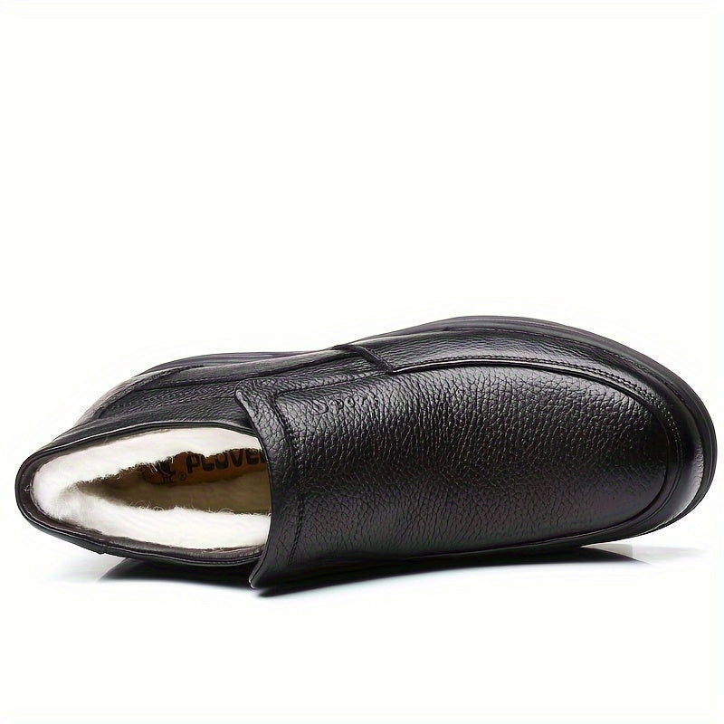 Men's Winter Slip-On Loafers with Fleece Lining and Non-Slip Rubber Sole