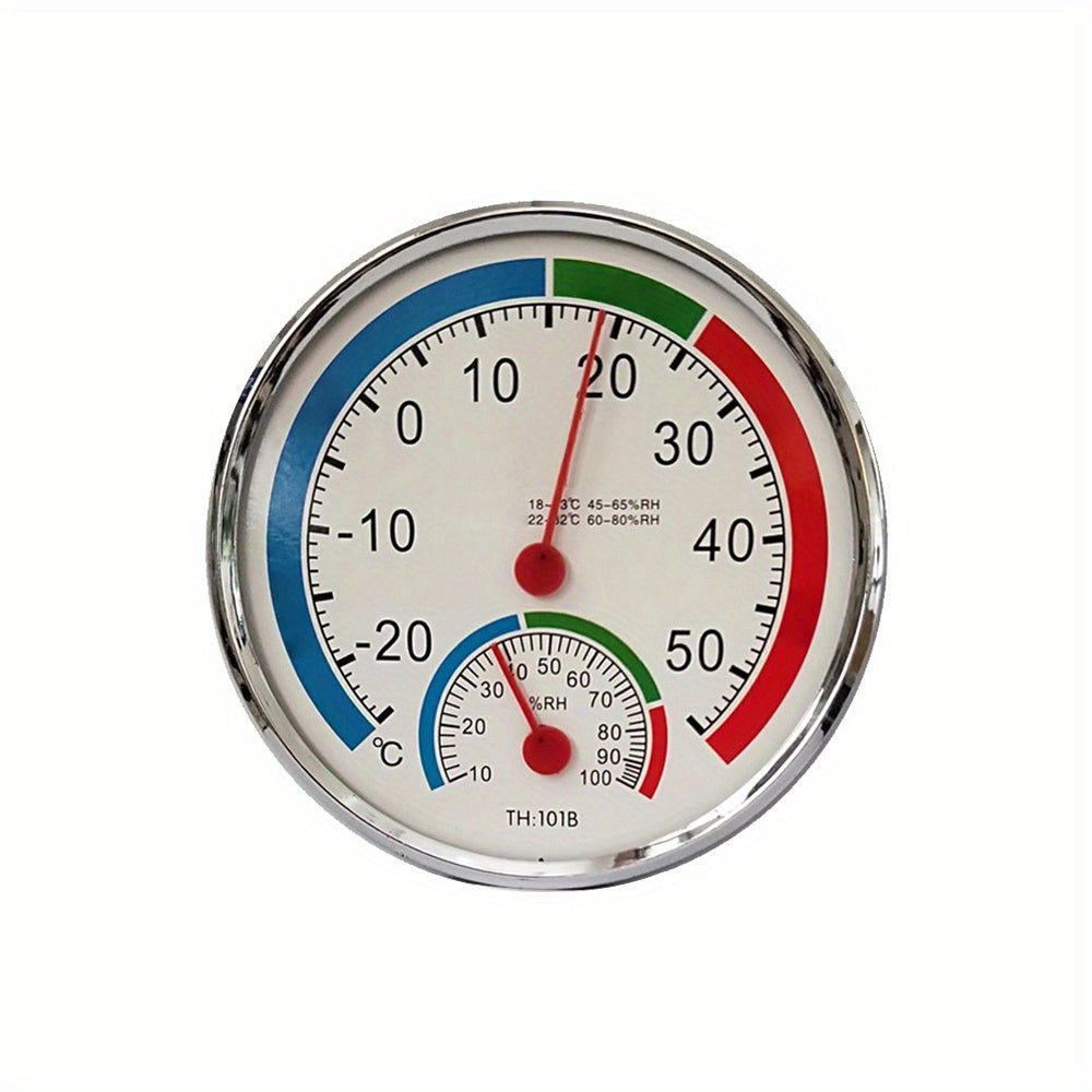 Analog Thermometer Hygrometer Indoor Outdoor Wall Mount Round Dial