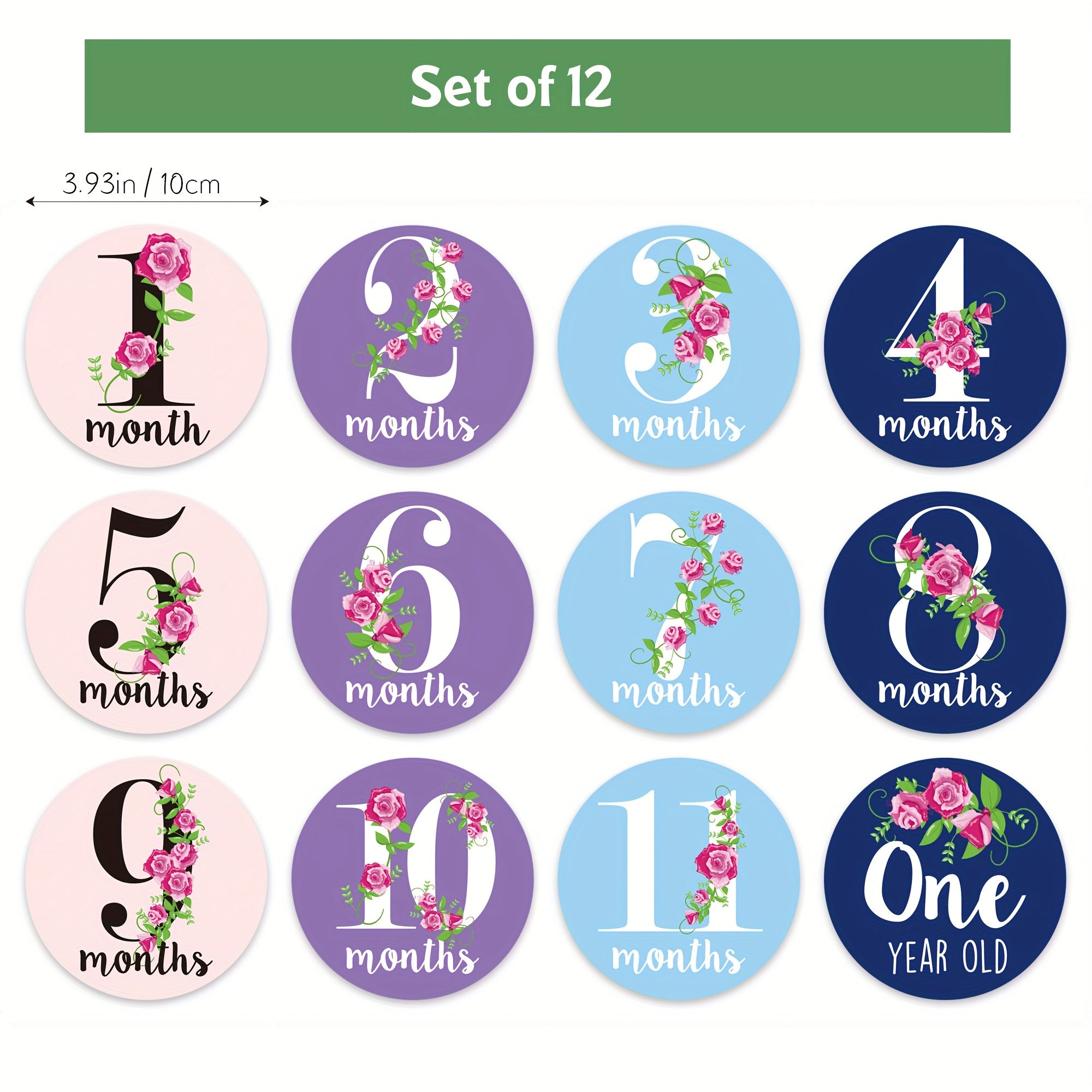 Set of 12 Milestone Stickers for Growth Photos Pregnancy Pregnancy Milestone Props