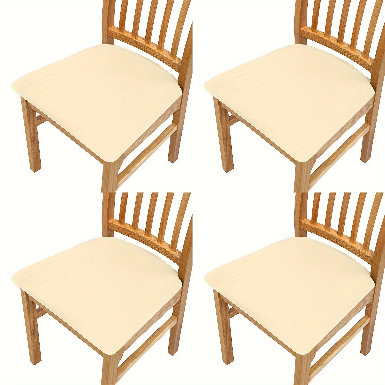 4 yoki 6 dona to'plamda ovqatlanish va yashash xonalariga mo'ljallangan chang o'tkazmaydigan va mushuk tirnashlariga chidamli stul qoplamalari mavjud.