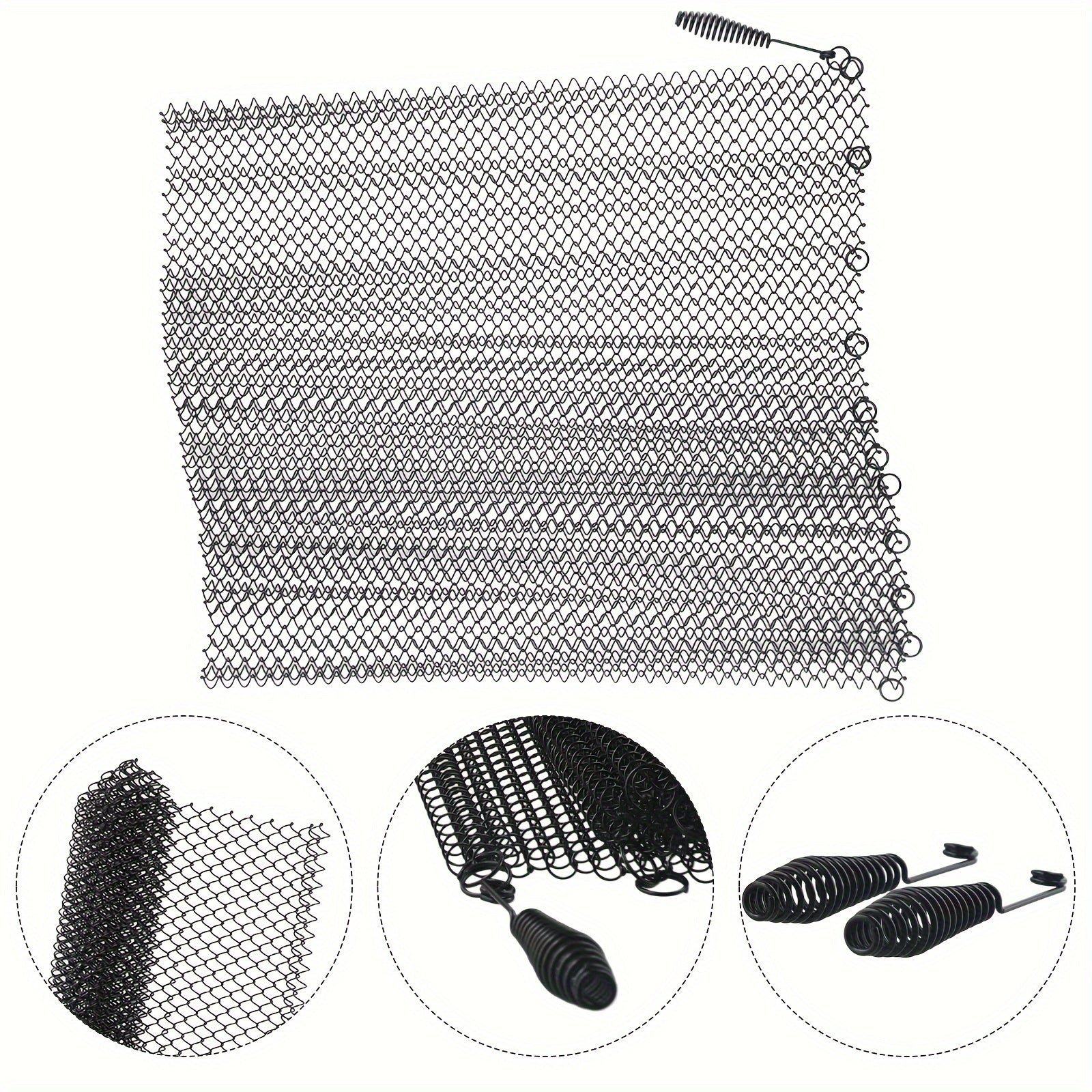Set of 2 Metal Fireplace Mesh Screen Panels Spark Guard Firepit Safety Accessory