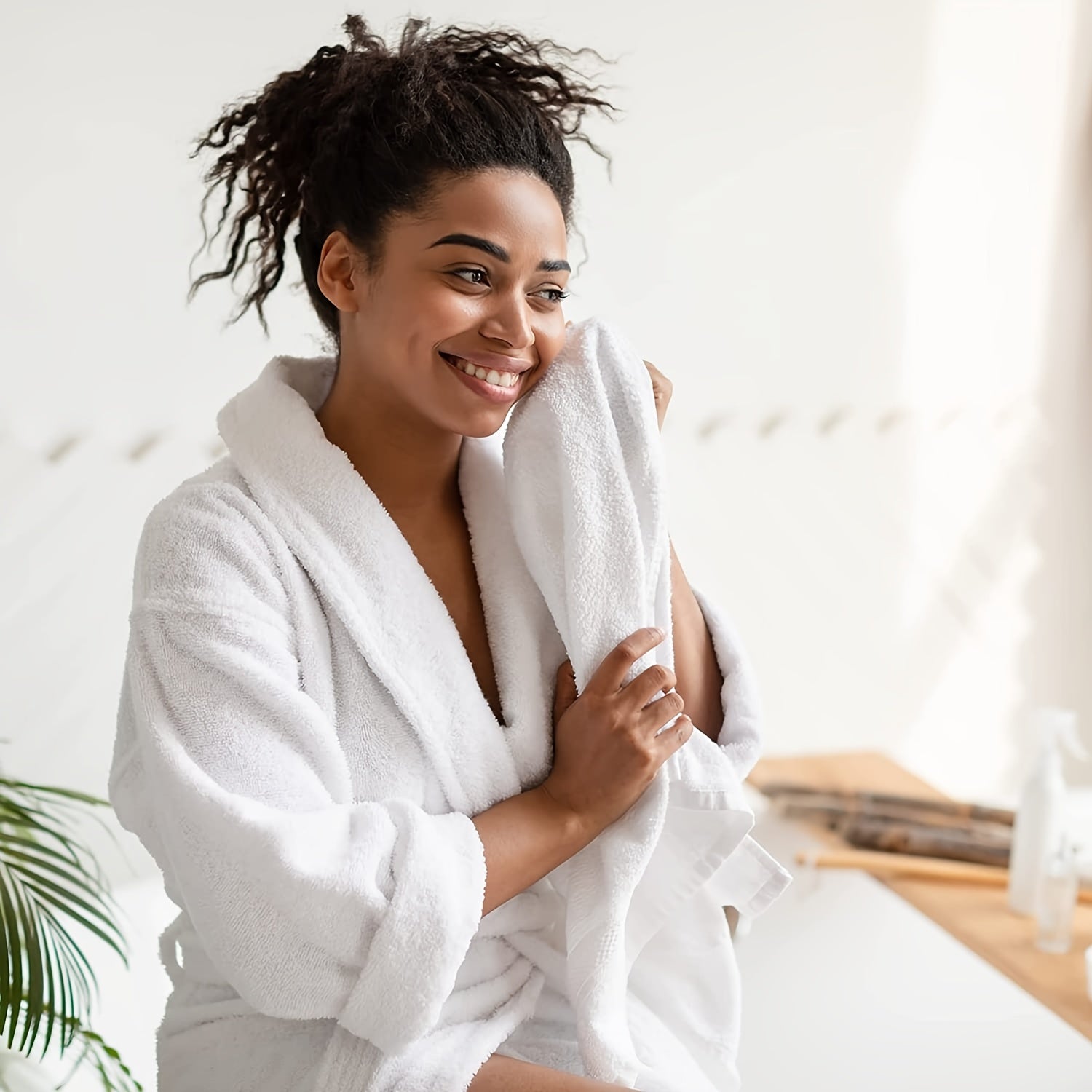 3-Piece Cotton Bath Towel Set White Large 71x140cm for Home Hotel Use