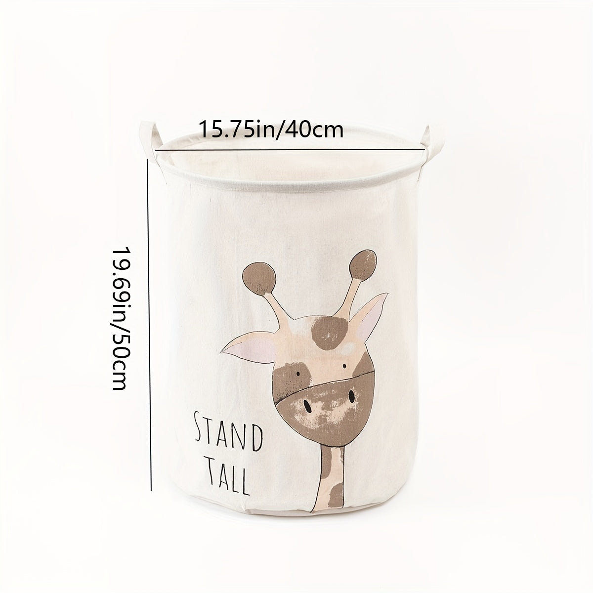 Giraffe dizayni, tutqichlari va 12-14 yoshdagi bolalar uchun ko'p maqsadli saqlash imkoniyatiga ega bo'lgan yig'iladigan mato hamper.