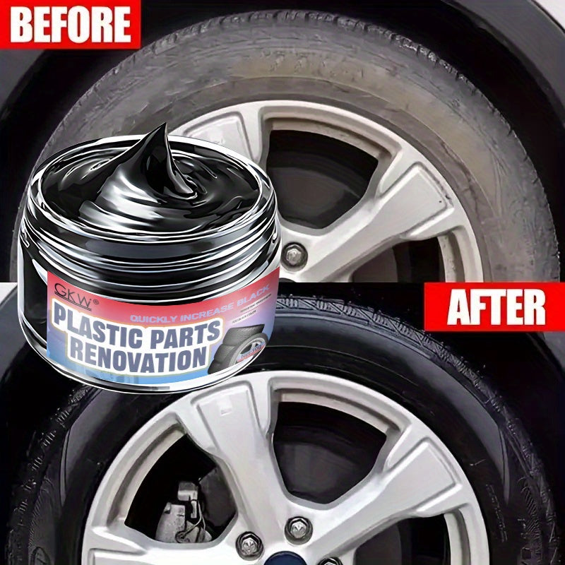 Black Car Interior Care Wax Tire Restoration Plastic Parts Repair Scratch Remover