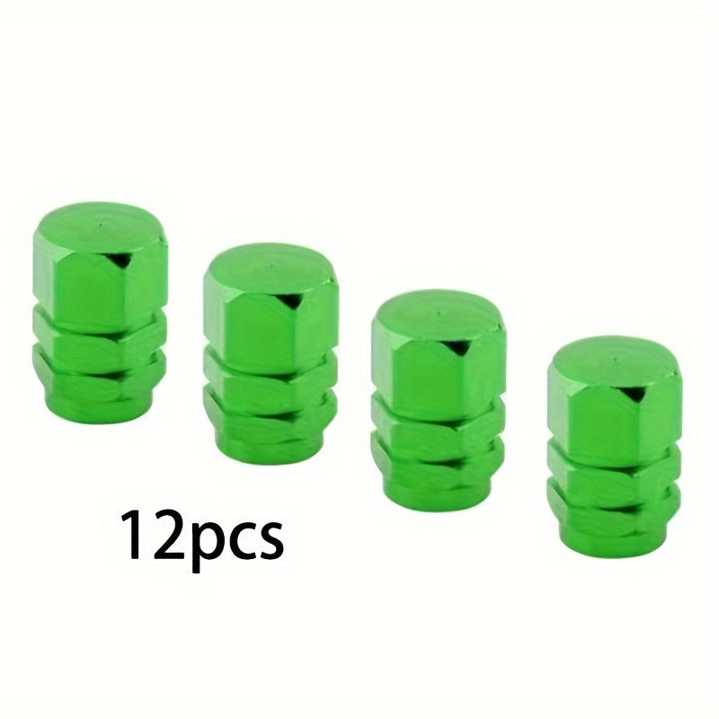 12 piezas de tapas de válvula de neumático de aluminio, a hexagonales, a prueba de polvo y de fugas, para coches, SUVs, bicicletas y camiones