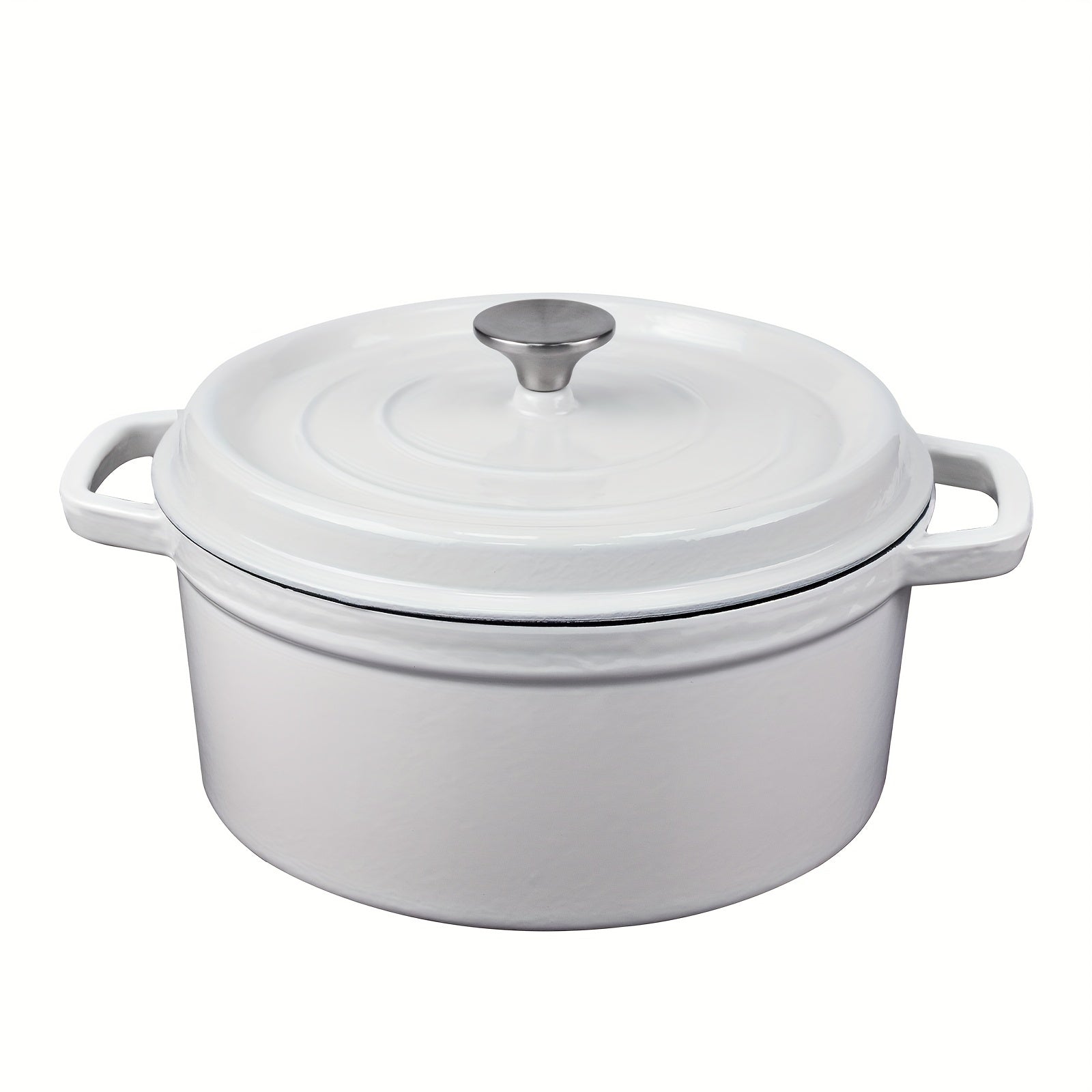24cm Enameled Cast Iron Dutch Oven White Kitchen Cookware