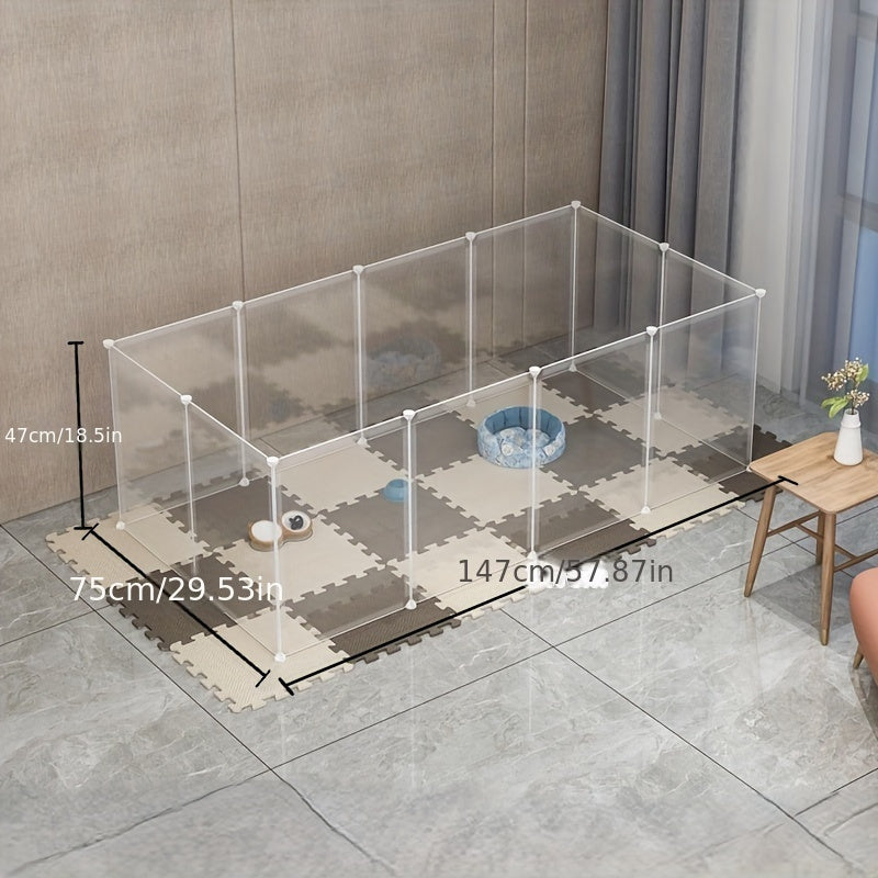 Flexible Clear Pet Playpen for Rabbits, Small Dogs, Cats Indoor Outdoor