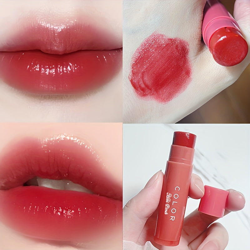 Bálsamo labial hidratante para mujer, tres colores, de larga duración, anti-rozaduras
