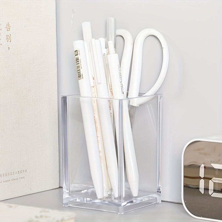 Acrylic Pen Holder for Office and School Supplies, Minimalist Desk Organizer