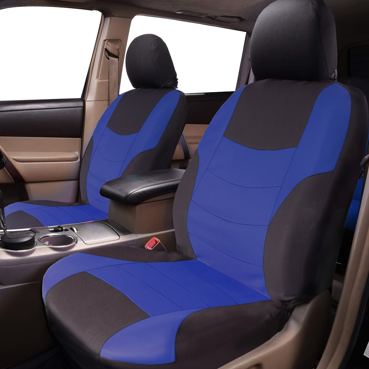 Breathable Polyester Car Seat Cover Set with Sponge Filler Universal Fit for All Seasons