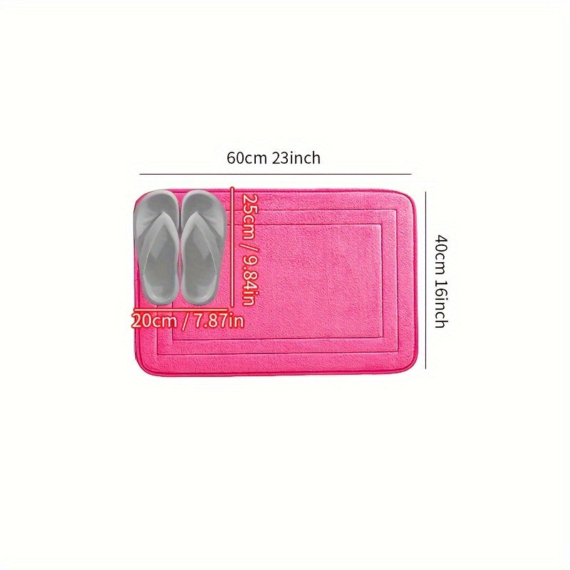 Soft Non-Slip Flannel Bath Mat Absorbent Quick-Drying Rectangular Rug