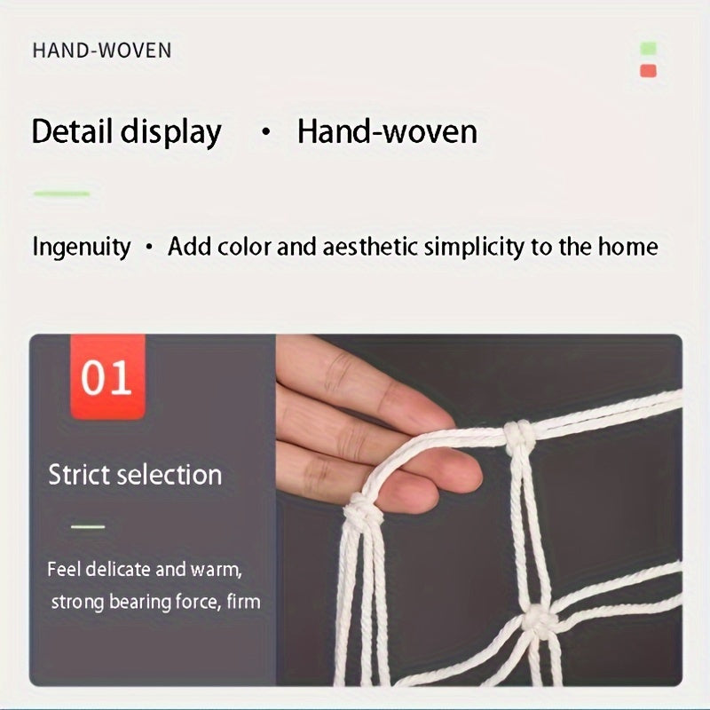 Cotton Plush Toy Storage Net Organizer with Hooks for Kids Room Nursery White