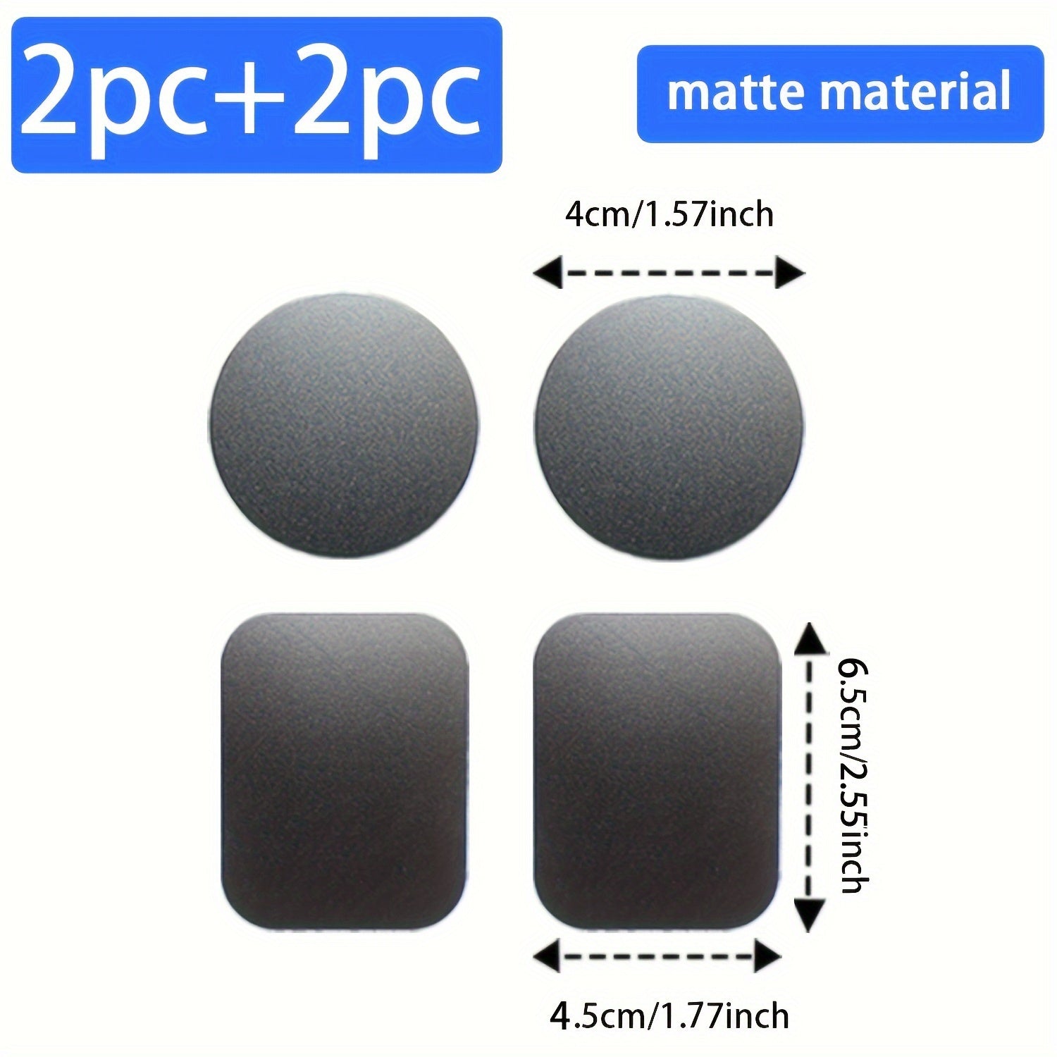 10 Sets Phone Accessories Magnetic Sheets Circular Rectangular Stainless Steel Gold