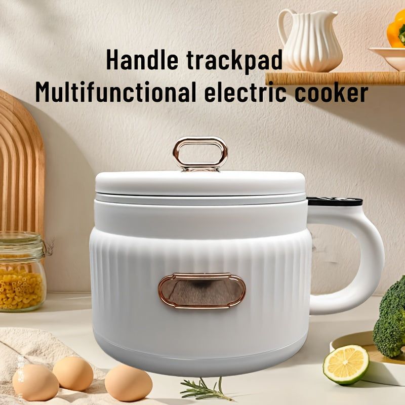 Olla eléctrica mini de 1.6L con temporizador, interior de cerámica, sin humo, antiadherente, portátil
