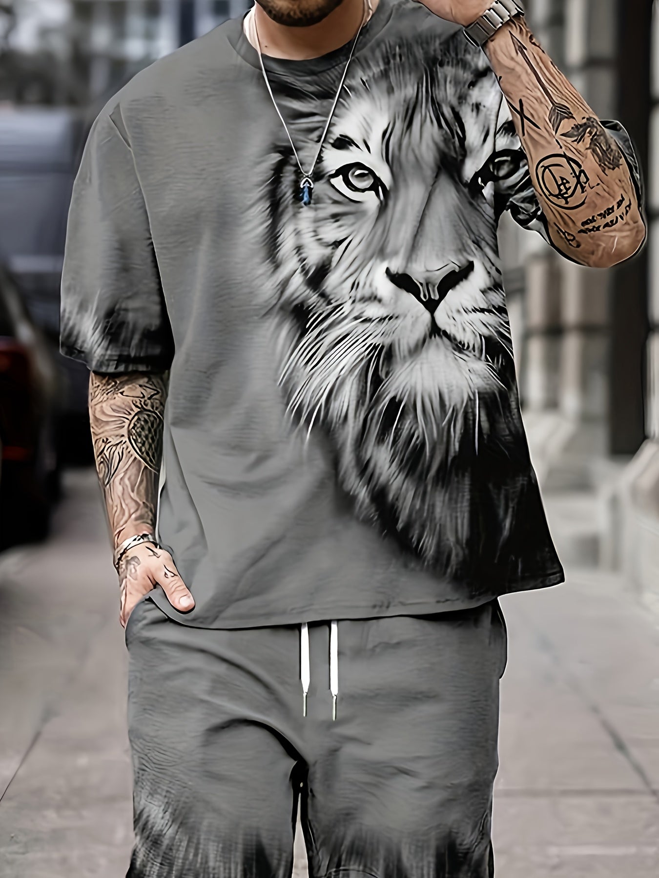 Men's Short Sleeve Summer Set Breathable Quick Drying Polyester Casual