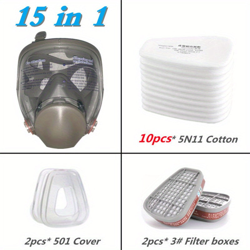 6800 To'liq yuzli kimyoviy respirator gaz maskasi, bo'yash, purkash va kimyoviy xavfsizlik ishlarida foydalanish uchun 1 ta yuz qismi bilan, 7.62 dan 68.58 sm gacha bo'lgan o'lchamlarda formaldegiddan himoya ta'minlaydi.