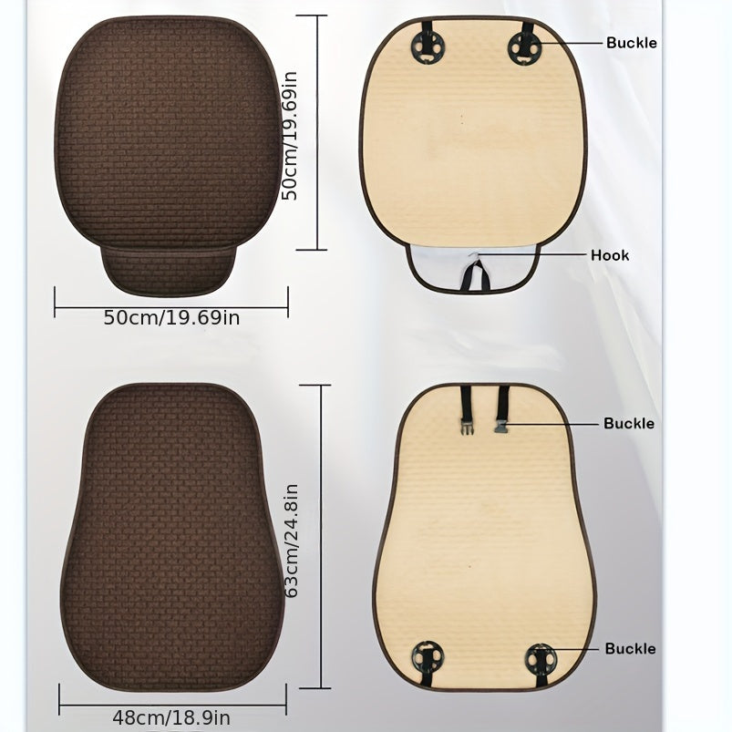 Universal Linen Car Seat Cover Protector Front and Rear Back Cushion Mat