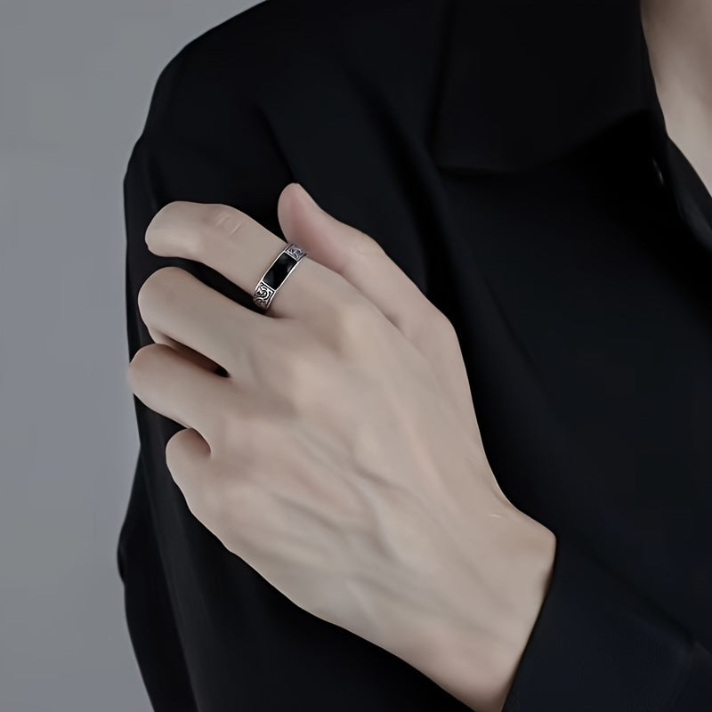 Erkaklar uchun zamonaviy 925 sterling kumush ochiq uzuk - ko'p funksiyali va zamonaviy, har kuni tasodifiy kiyim uchun ideal