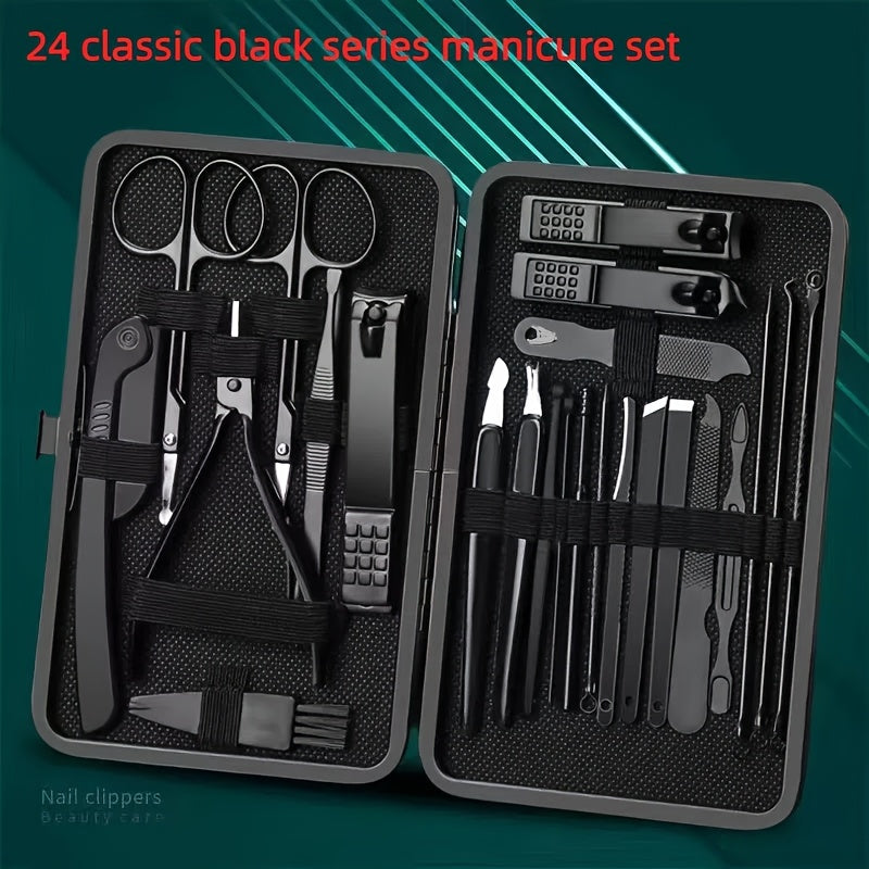 24-Piece Nail Scissors Repair Tools Set with Travel Case for Professional Foot Trimming