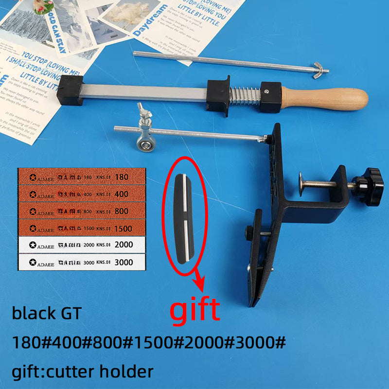 Professional Kitchen Sharpening System with Diamond Stone, Adjustable Angle Guide, Wooden Handle for Precision Sharpening. Knife Sharpener for Efficient Sharpening.