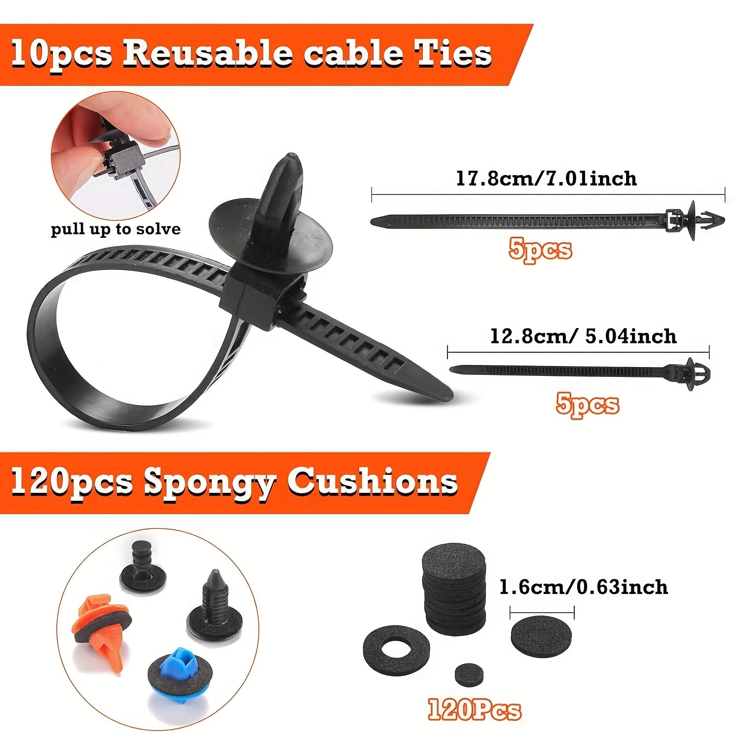 Automotive Nylon Push Clips and Fasteners Kit, 26 Sizes, Mudguard Rivets