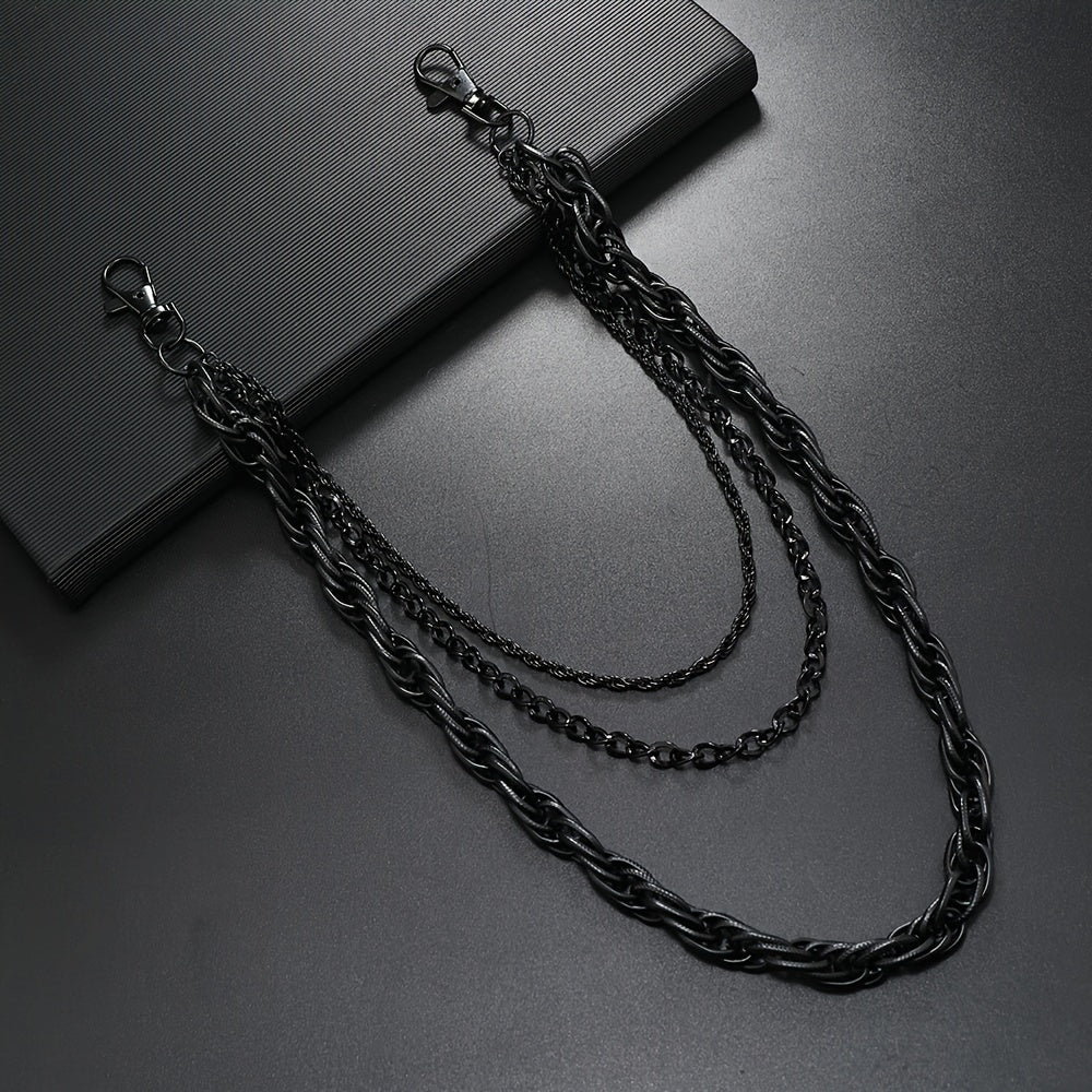 Men's Zinc Alloy Wallet Chain Keychain Multi-layer Hip Hop Rock Rapper Fashion Accessory